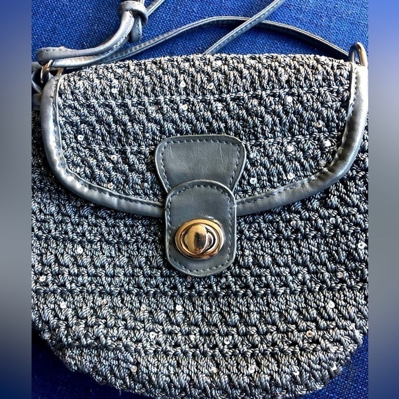 The Sak Handbags - The Sak Originals Gray and Silver Crochet and Sequin Shoulder Bag